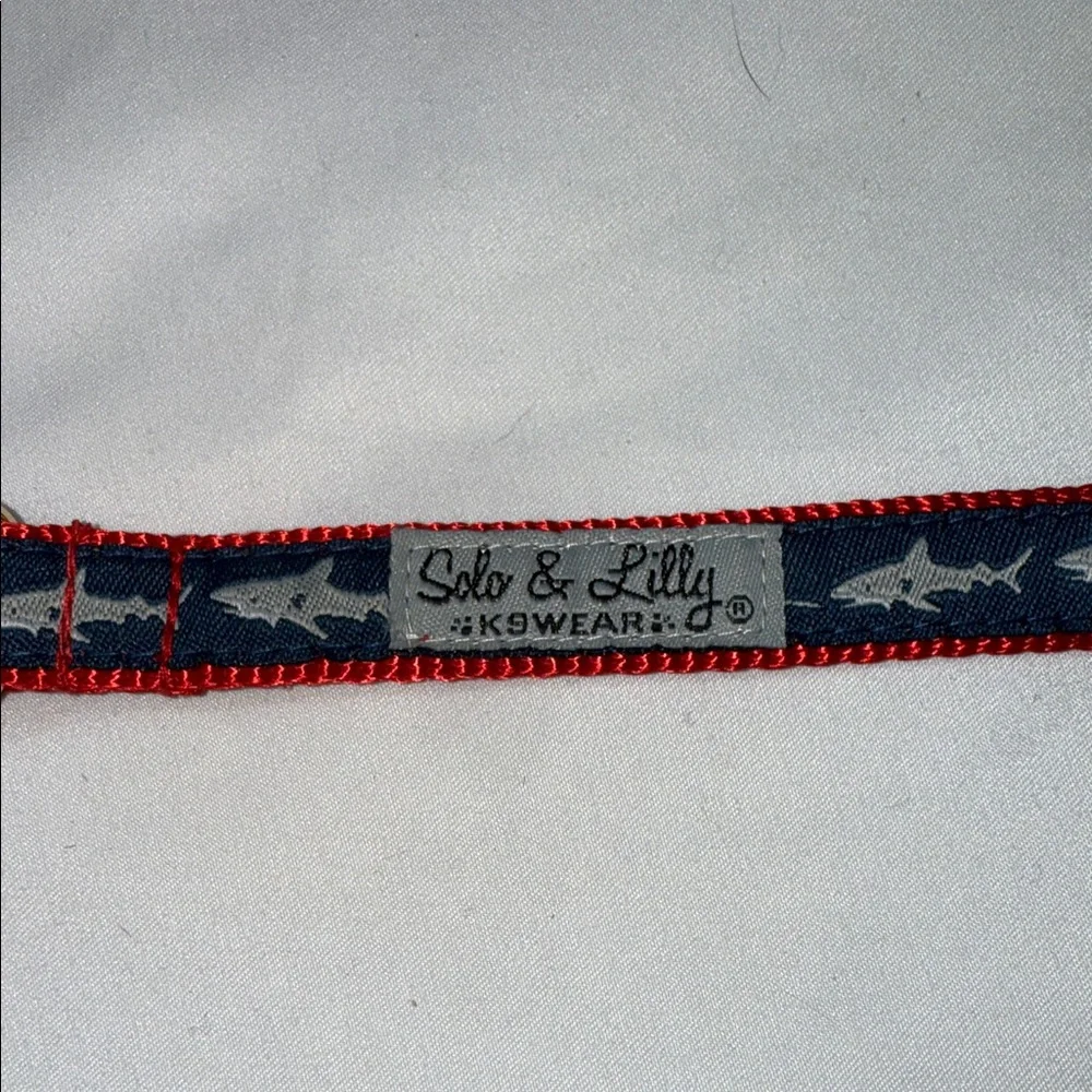 Shark Pattern Dog Collar - Red and Blue
